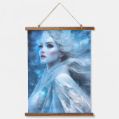 Ethereal Frozen Snow Queen Fantasy Art Wandteppich Mit Holzrahmen (Vorderseite)