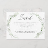 Ethereal Garden Grüne Botanische Hochzeit Details Begleitkarte (Vorne/Hinten)