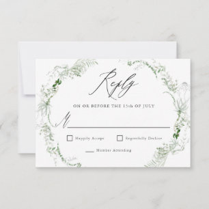 Ethereal Garden Grüne Botanische Hochzeit RSVP