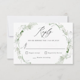 Ethereal Garden Grüne Botanische Hochzeit RSVP Karte