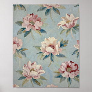 Ethereal Garden Nocturne: Eine Vintage-Botanik-Stu Poster