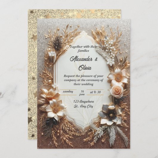 Ethereal Garden Romance Wedding Einladung (Vorne/Hinten)