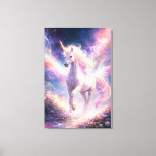 Ethereal geflügeltes Einhorn des Lichts ManJiang Leinwanddruck