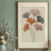 Ethereal Ginkgo Blätter Wasserfarbe Poster