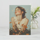 Ethereal Girl in Wildblumen Einladung (Stehend Vorderseite)