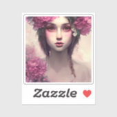 Ethereal Girl mit rosa Freckles Aufkleber (Blatt)