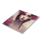 Ethereal Girl mit rosa Freckles Fliese (Seite)