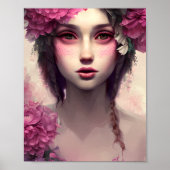 Ethereal Girl mit rosa Freckles Poster (Vorne)