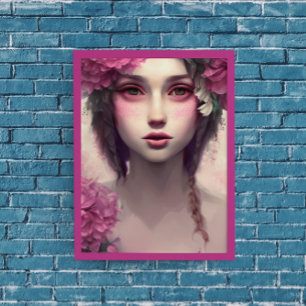 Ethereal Girl mit rosa Freckles Poster