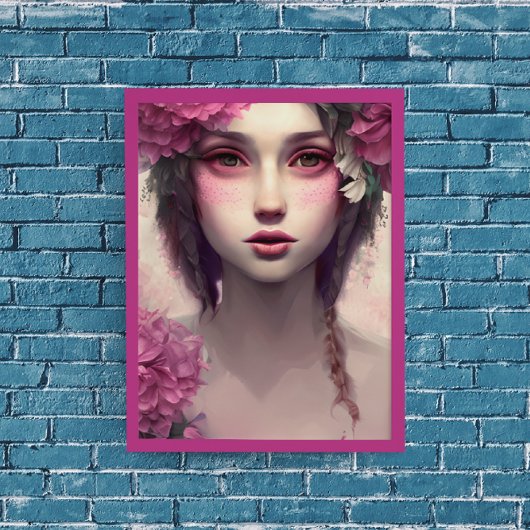 Ethereal Girl mit rosa Freckles Poster