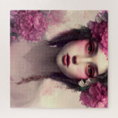 Ethereal Girl mit rosa Freckles Puzzle (Horizontal)