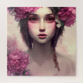 Ethereal Girl mit rosa Freckles Puzzle (Vertikal)