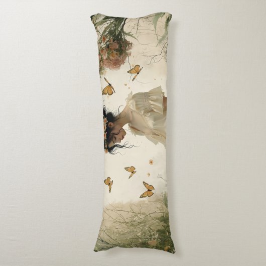 Ethereal Girl with Butterflies in Nature Seitenschläferkissen (Vorderseite Vertikal)