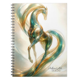 Ethereal Glass Horse Flow – Fantasy Abstract Notizblock
