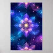 Ethereal Glühen Lotus Kosmic Space Poster (Vorne)