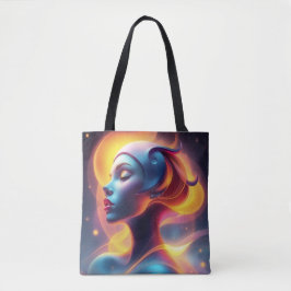 Ethereal glühende Frau Portrait Tote Bag Tasche