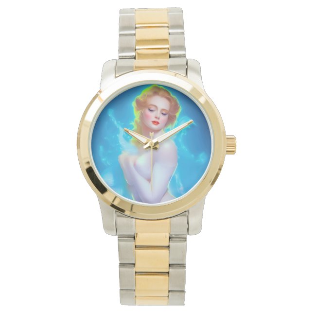 Ethereal Goddess Portrait - surreale Fantasie Armbanduhr (Vorderseite)