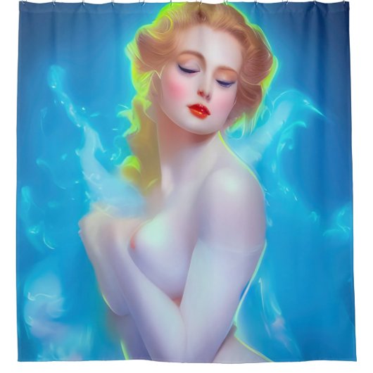 Ethereal Goddess Portrait - surreale Fantasie Duschvorhang (Vorderseite)