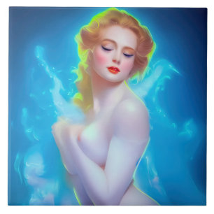 Ethereal Goddess Portrait - surreale Fantasie Fliese