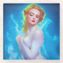 Ethereal Goddess Portrait - surreale Fantasie Glasuntersetzer