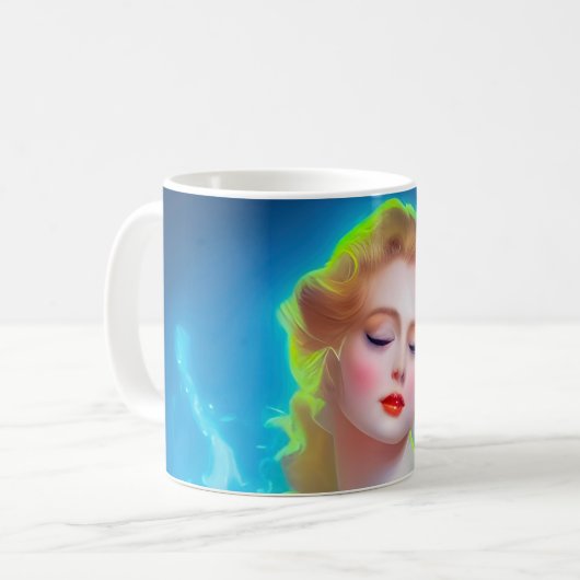 Ethereal Goddess Portrait - surreale Fantasie Kaffeetasse (Vorderseite Links)