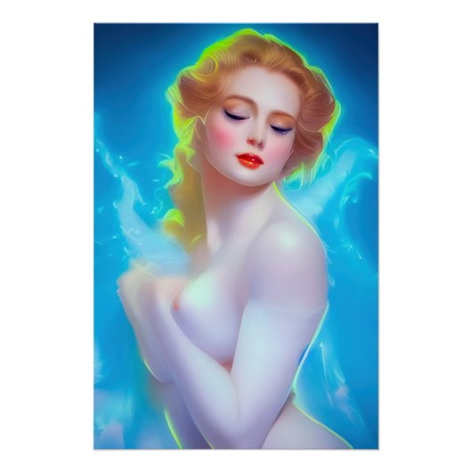 Ethereal Goddess Portrait - surreale Fantasie Poster (Vorderseite)