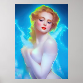 Ethereal Goddess Portrait - surreale Fantasie Poster