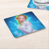 Ethereal Goddess Portrait - surreale Fantasie Rechteckiger Pappuntersetzer (angewinkelt)