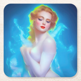 Ethereal Goddess Portrait - surreale Fantasie Rechteckiger Pappuntersetzer