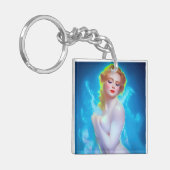 Ethereal Goddess Portrait - surreale Fantasie Schlüsselanhänger (Vorderseite links)