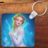 Ethereal Goddess Portrait - surreale Fantasie Schlüsselanhänger (Rückseite)