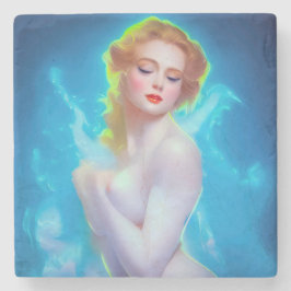 Ethereal Goddess Portrait - surreale Fantasie Steinuntersetzer