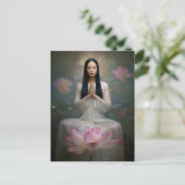 Ethereal Goddess Quan Yin Hochfrequenz-Flora Postkarte (Stehend Vorderseite)