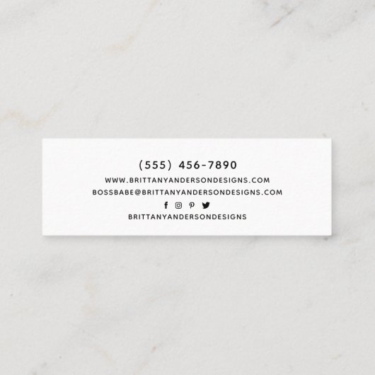 Ethereal Gold Black Aquamarine Abstrakte Custom Mini Visitenkarte (Rückseite)