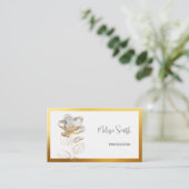 Ethereal Gold Rose Blume Visitenkarte (Stehend Vorderseite)