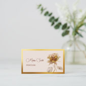 Ethereal Gold Rose Blume Visitenkarte (Stehend Vorderseite)