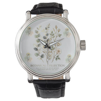 Ethereal Gold & Sage Botanical Collection Armbanduhr
