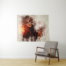 Ethereal Gotische Frau mit roten Akzenten