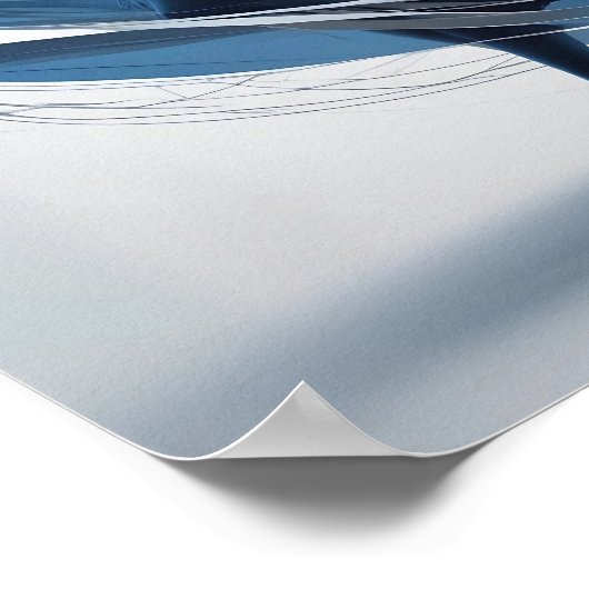 Ethereal Grace Blue Ballet Dancer in Motion Poster (Ecke)