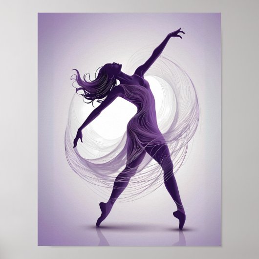 Ethereal Grace Lila Ballet Dancer in Motion Poster (Vorne)
