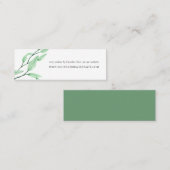 Ethereal Green | Blätter chic Wedding Website Mini Visitenkarte (Vorne/Hinten)