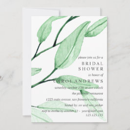 Ethereal Green | Brautparty Hochzeit mit Leafy Einladung