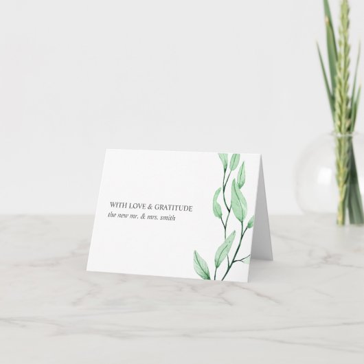 Ethereal Green | Chic botanic danke Feiertagskarte (Vorderseite)