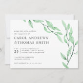 Ethereal Green | Chic Botanic Engagement Party Einladung (Vorderseite)