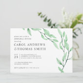 Ethereal Green | Chic Botanic Probe Dinner Einladung (Stehend Vorderseite)