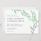 Ethereal Green | Chic Botanical Blätter Hochzeit Einladung (Vorderseite)