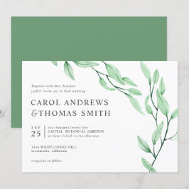 Ethereal Green | Chic Botanical Blätter Hochzeit Einladung
