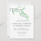 Ethereal Green | Chic Botanical Blätter Hochzeit Einladung (Vorderseite)