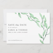 Ethereal Green | chic botanisch Save the Date Einladung (Vorderseite)