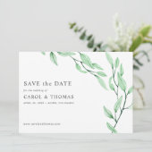 Ethereal Green | chic botanisch Save the Date Einladung (Stehend Vorderseite)